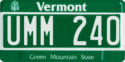 VT license plate UMM240