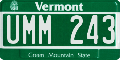 VT license plate UMM243