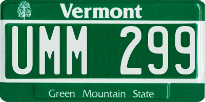VT license plate UMM299