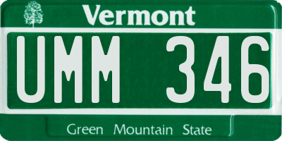VT license plate UMM346