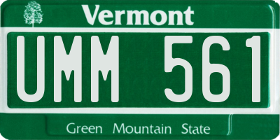 VT license plate UMM561