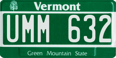 VT license plate UMM632