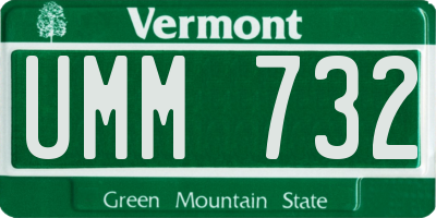 VT license plate UMM732
