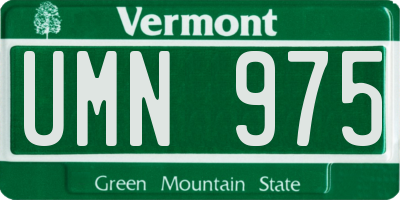 VT license plate UMN975