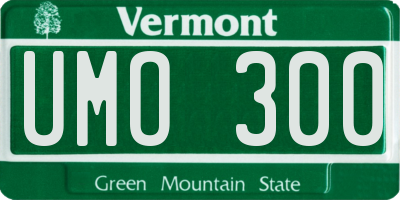 VT license plate UMO300