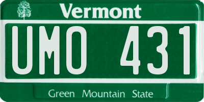VT license plate UMO431