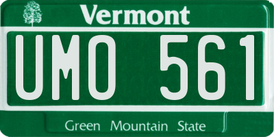VT license plate UMO561