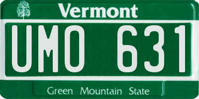 VT license plate UMO631