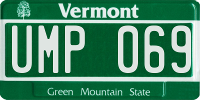VT license plate UMP069