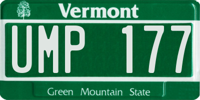 VT license plate UMP177