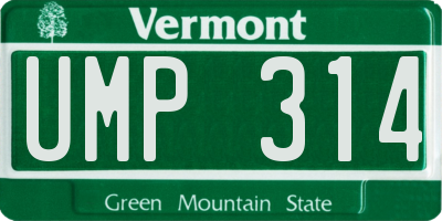 VT license plate UMP314