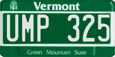 VT license plate UMP325