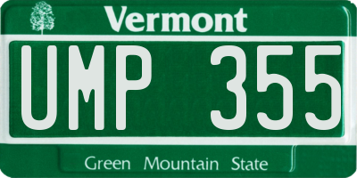 VT license plate UMP355
