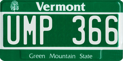 VT license plate UMP366