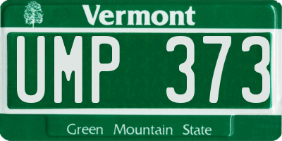 VT license plate UMP373