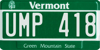 VT license plate UMP418