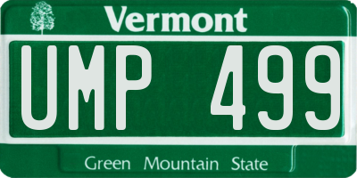 VT license plate UMP499