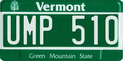 VT license plate UMP510