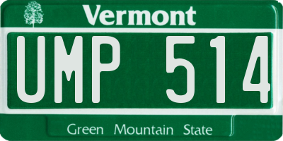 VT license plate UMP514