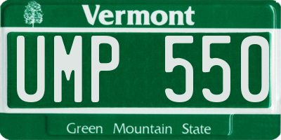 VT license plate UMP550