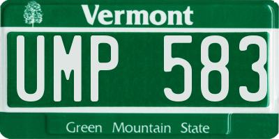 VT license plate UMP583