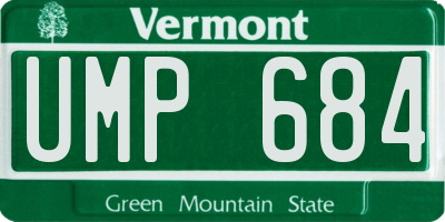 VT license plate UMP684