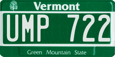 VT license plate UMP722