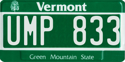 VT license plate UMP833