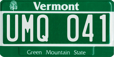 VT license plate UMQ041