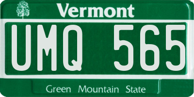 VT license plate UMQ565
