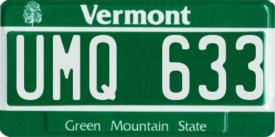 VT license plate UMQ633