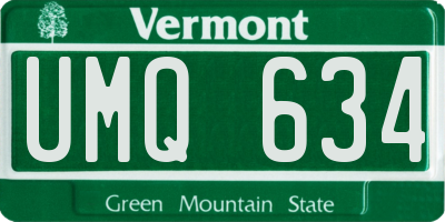 VT license plate UMQ634