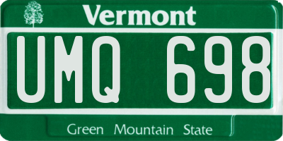 VT license plate UMQ698