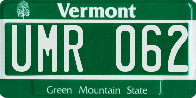 VT license plate UMR062