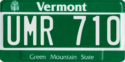 VT license plate UMR710