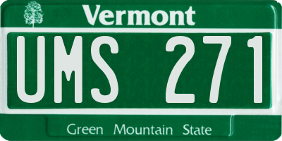 VT license plate UMS271