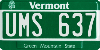 VT license plate UMS637