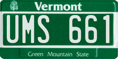 VT license plate UMS661