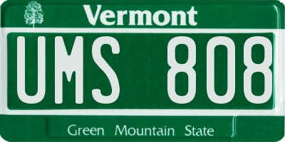 VT license plate UMS808