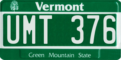 VT license plate UMT376