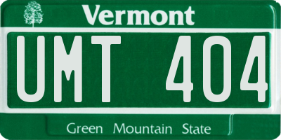 VT license plate UMT404