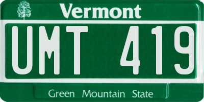 VT license plate UMT419