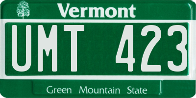 VT license plate UMT423