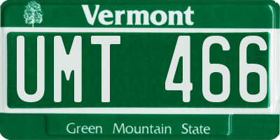 VT license plate UMT466