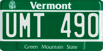 VT license plate UMT490