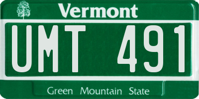 VT license plate UMT491
