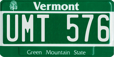 VT license plate UMT576
