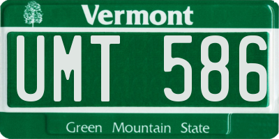 VT license plate UMT586