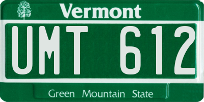 VT license plate UMT612