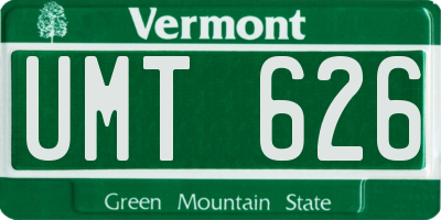 VT license plate UMT626